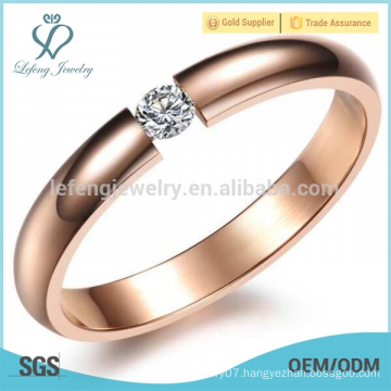 Top selling shinning crystal ring,plated rose gold ring,stainless steel ring